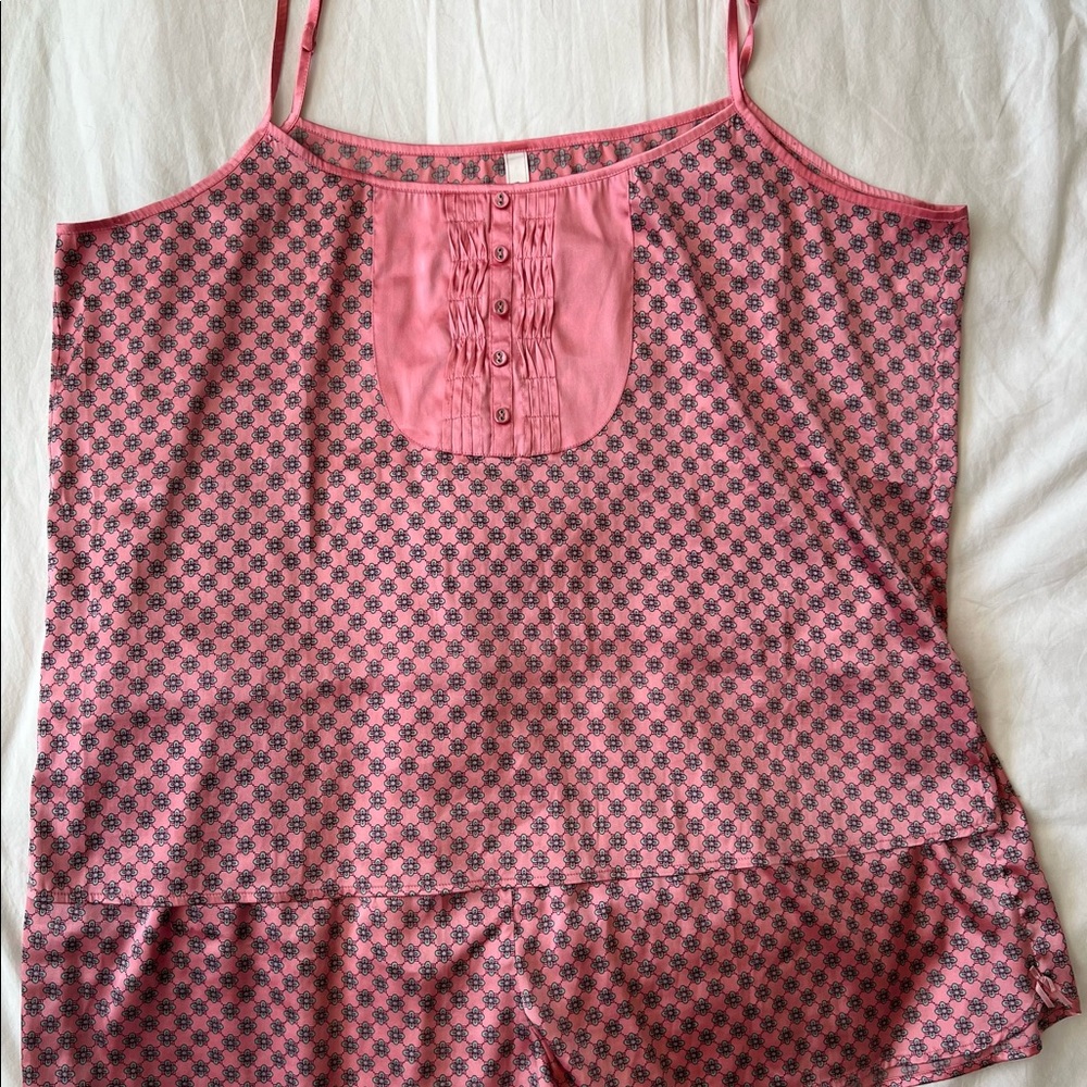 Gap Body Pink Satin Tank & Shorts Pajama Set
